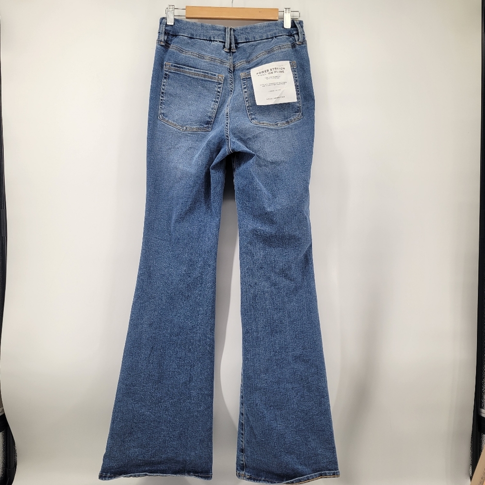 Good American Power Stretch Pull-on Flare Jeans Medium - Picture 5 of 9